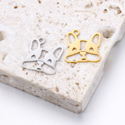 Pendant dog surgical steel two color variants