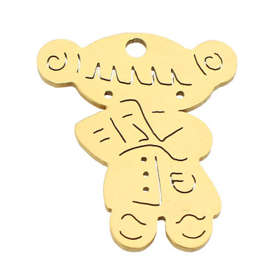 Pendant cloven-hoofed girl surgical steel two color variants