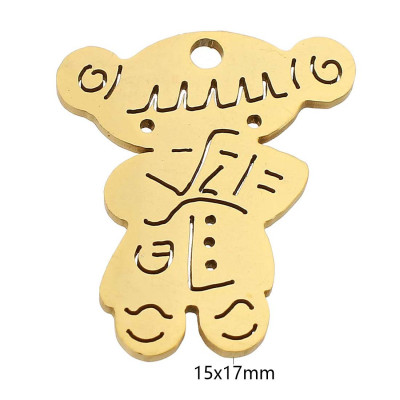 Pendant cloven-hoofed girl surgical steel two color variants