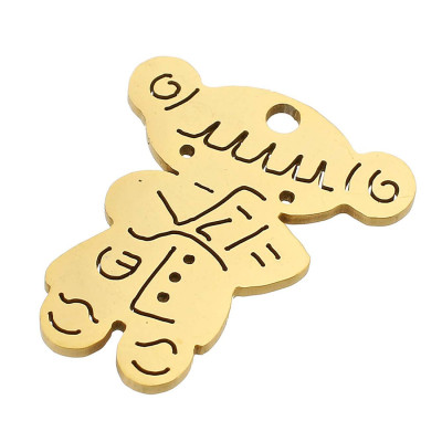 Pendant cloven-hoofed girl surgical steel two color variants