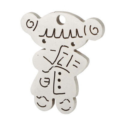 Pendant cloven-hoofed girl surgical steel two color variants