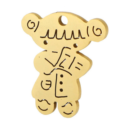 Pendant cloven-hoofed girl surgical steel two color variants