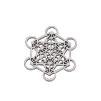 Surgical steel flake pendant, two color variants