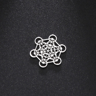 Surgical steel flake pendant, two color variants