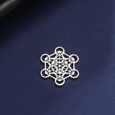 Surgical steel flake pendant, two color variants