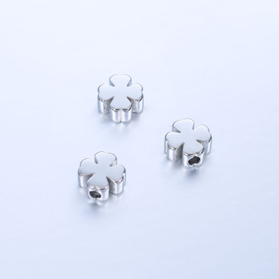 Four-leaf clover bead two color combinations surgical steel
