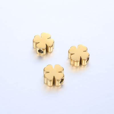 Four-leaf clover bead two color combinations surgical steel