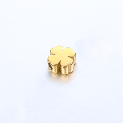 Four-leaf clover bead two color combinations surgical steel
