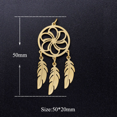 Surgical steel dream catcher pendant, two color options