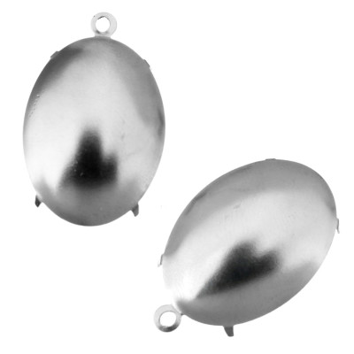 Pendant oval with straps 12,5 x 16,5mm in surgical steel