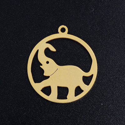 Elephant pendant, surgical steel, two color variants