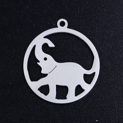 Elephant pendant, surgical steel, two color variants