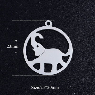 Elephant pendant, surgical steel, two color variants