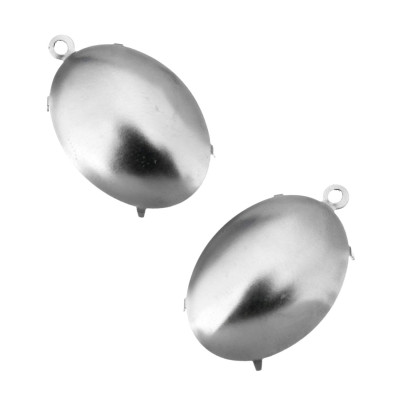 Pendant oval with straps 12,5 x 16,5mm in surgical steel