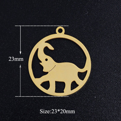 Elephant pendant, surgical steel, two color variants