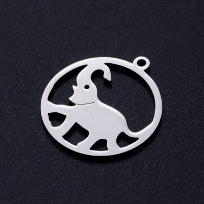 Elephant pendant, surgical steel, two color variants