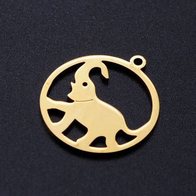 Elephant pendant, surgical steel, two color variants