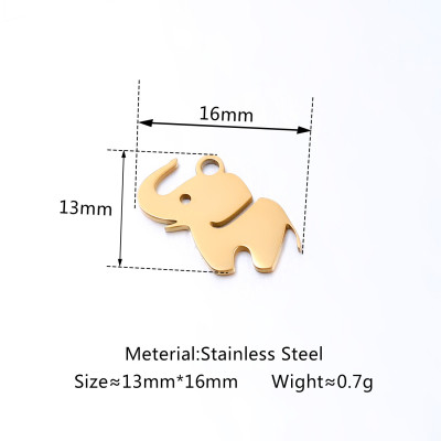 Elephant pendant, surgical steel, two color options