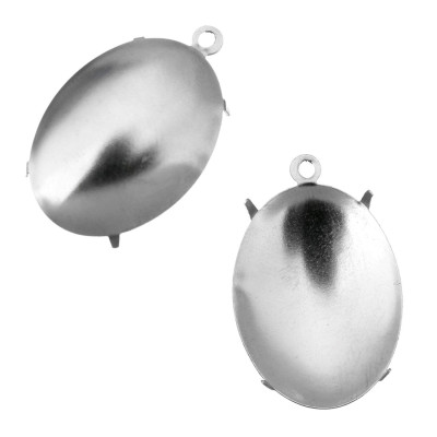 Pendant oval with straps 12,5 x 16,5mm in surgical steel