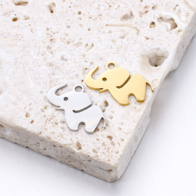 Elephant pendant, surgical steel, two color options