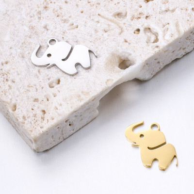 Elephant pendant, surgical steel, two color options