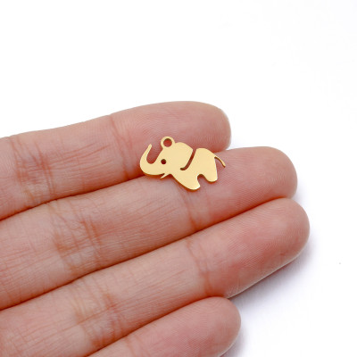 Elephant pendant, surgical steel, two color options