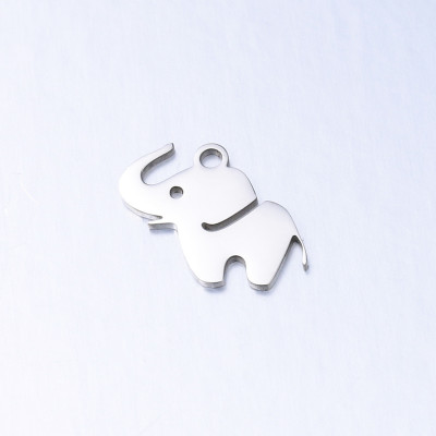 Elephant pendant, surgical steel, two color options