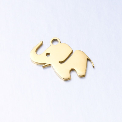 Elephant pendant, surgical steel, two color options