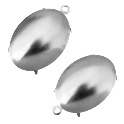 Pendant oval with straps 12,5 x 16,5mm in surgical steel