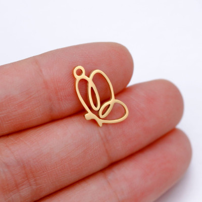 Surgical steel bow tie pendant, two color variants