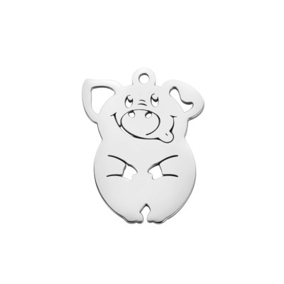 Pendant pig surgical steel two color variants