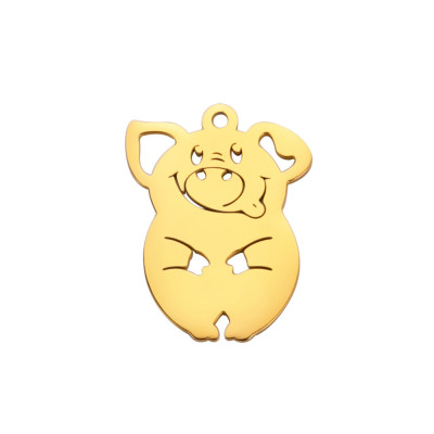 Pendant pig surgical steel two color variants