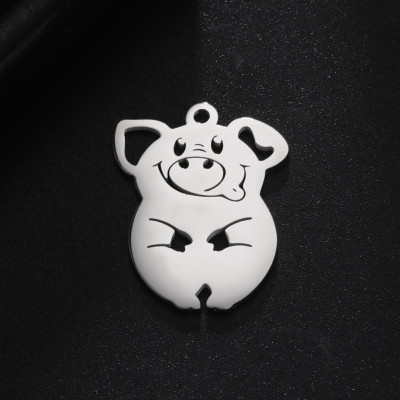 Pendant pig surgical steel two color variants