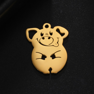 Pendant pig surgical steel two color variants