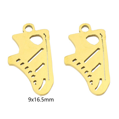 Tennis shoe pendant, surgical steel, two color variants