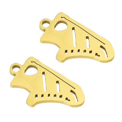 Tennis shoe pendant, surgical steel, two color variants