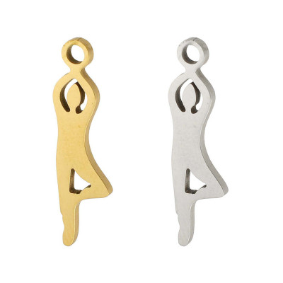 Dancer pendant, surgical steel, two color options