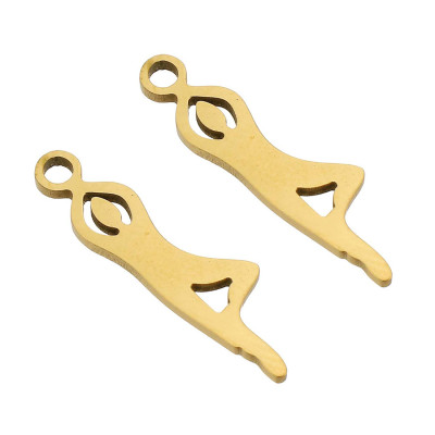 Dancer pendant, surgical steel, two color options