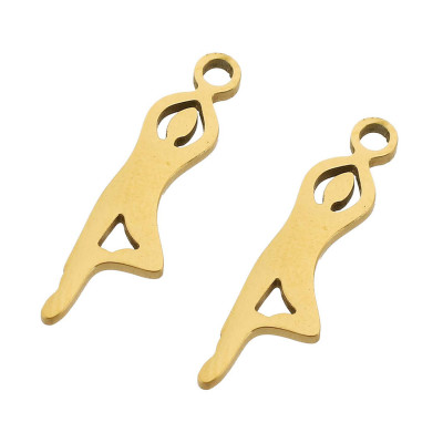 Dancer pendant, surgical steel, two color options