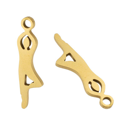 Dancer pendant, surgical steel, two color options