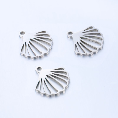 Shell pendant, surgical steel, two color options