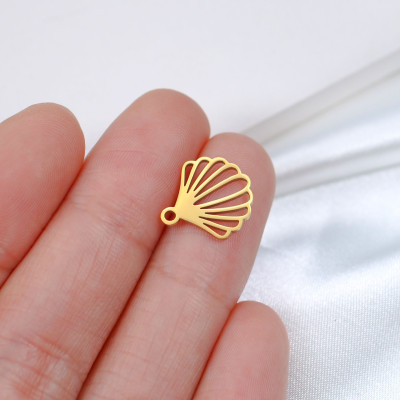 Shell pendant, surgical steel, two color options