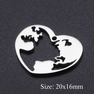 Surgical steel heart pendant