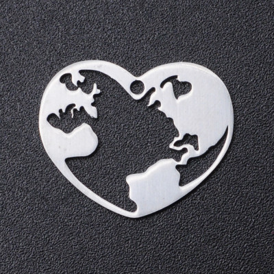 Surgical steel heart pendant