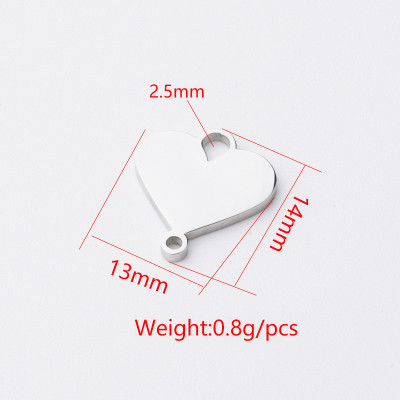 Heart connector, surgical steel, three color variants