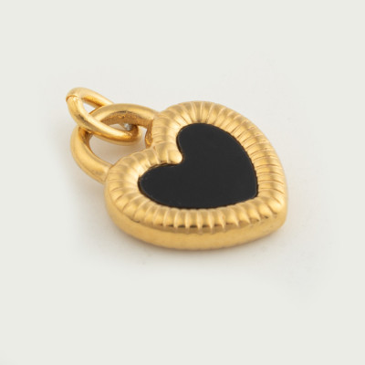 Surgical steel heart pendant, two color options