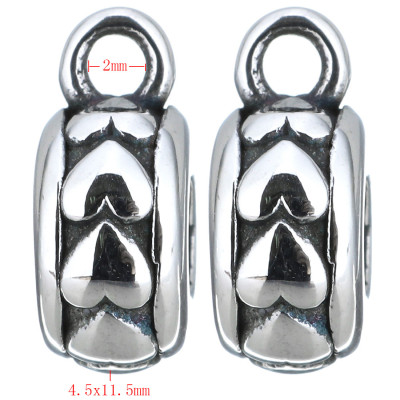 Korálek s očkem ozdobený srdíčky chirurgická ocel