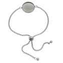 Bracelet with a round bed, surgical steel