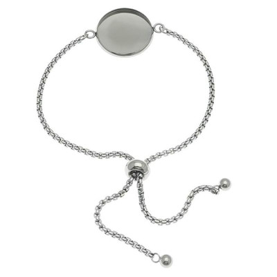 Bracelet with a round bed, surgical steel