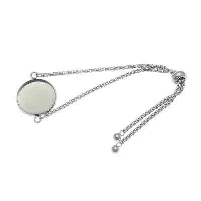 Bracelet with a round bed, surgical steel
